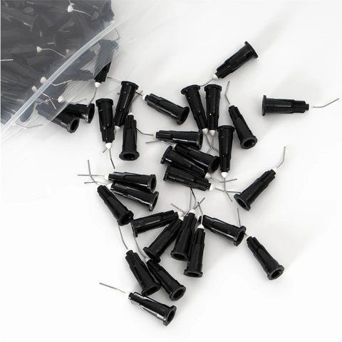 Канюля металлическая черная изогнутая 18G (100шт) 2140677810 фото